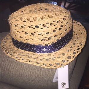 Tory Burch Silk Band straw fedora